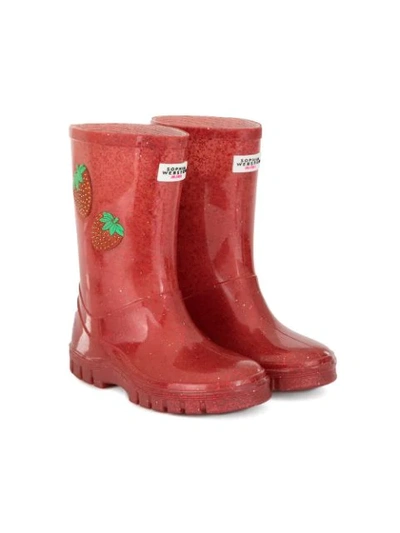 Sophia Webster Mini Kids' Strawberry Wellies In Red