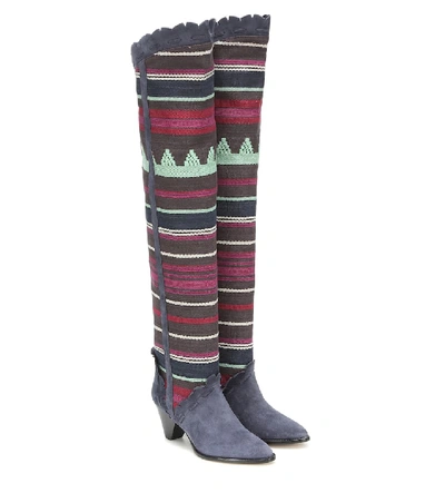 Isabel Marant Luiz Suede Over-the-knee Boots In Multicoloured
