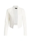 Alice And Olivia Harvey Open Leather Jacket In White