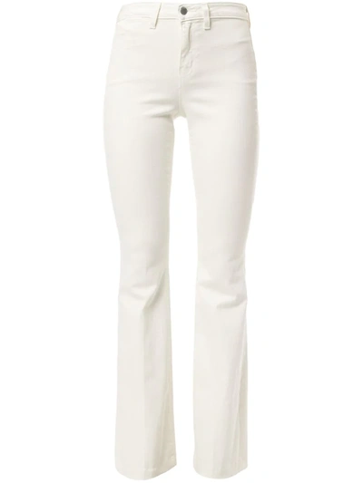L Agence Solana Big Flared High Rise Jeans In White