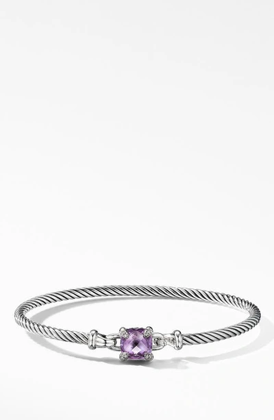 David Yurman Women's Chatelaine Bracelet In Sterling Silver With Diamonds & Gemstone In Amethyst