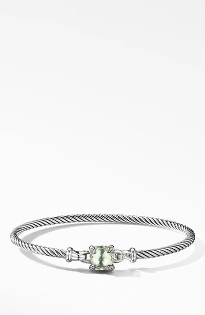 David Yurman Women's Chatelaine Bracelet In Sterling Silver With Diamonds & Gemstone In Prasiolite