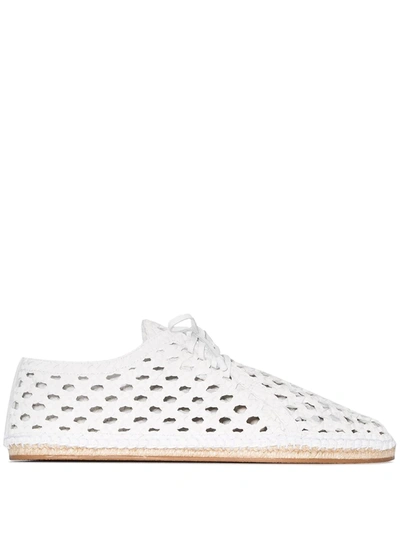 Zimmermann White Woven Leather Espadrilles