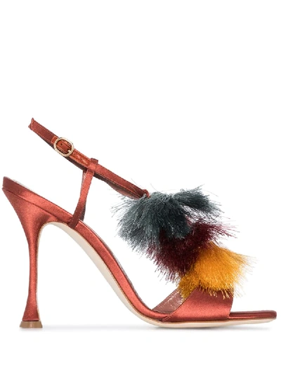 Manolo Blahnik Notta 120mm Tassel-trimmed Sandals In Brown