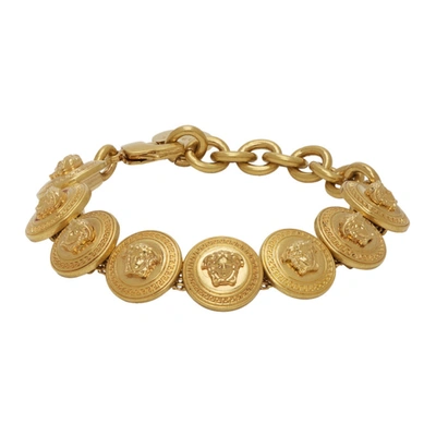 Versace Gold Tone Medusa Medallion Bracelet