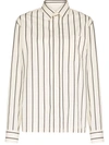 Sunflower Striped Button-down Cotton Shirt In White