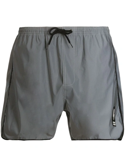 Hydrogen Logo Patch Swim Shorts In Grey