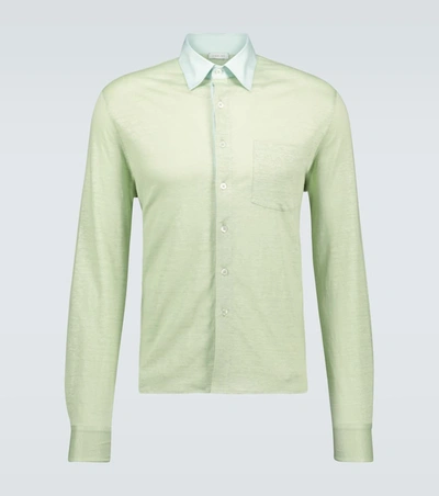 Caruso Relaxed-fit Lyocell Shirt In Green
