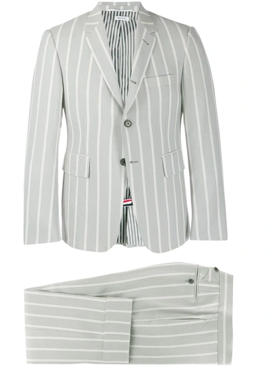 Thom Browne Banker Stripe Classic Suit In Grey