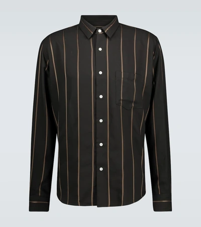 Ami Alexandre Mattiussi Striped Summer Fit Shirt In Black