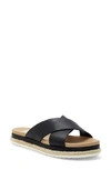 Vince Camuto Women's Rickert Crossband Sandals Women's Shoes In Black Leather