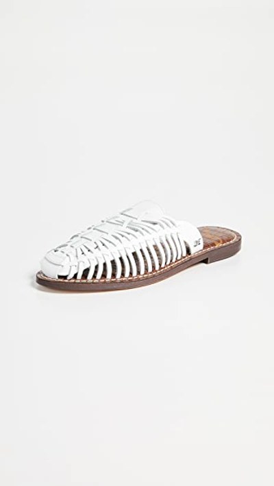 Sam Edelman Keelyn Woven Mule Slides Women's Shoes In White