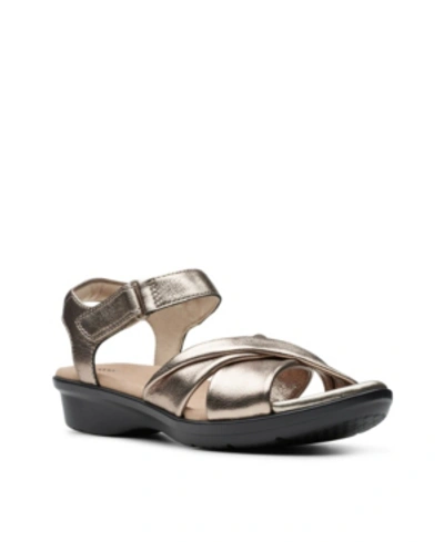 Clarks Collection Women's Loomis Chloe Sandal Women's Shoes In Metallic Leather