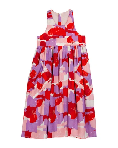 Stella Mccartney Kids' Girl's Brush Stroke Print Sleeveless Dress, Size 4-14 In Multi