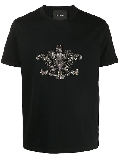 John Richmond Black T-shirt With Embroidery