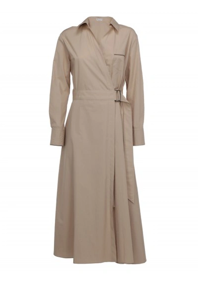 Brunello Cucinelli Dress In Beige