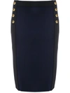 Givenchy Embellished Button Pencil Skirt In Blue