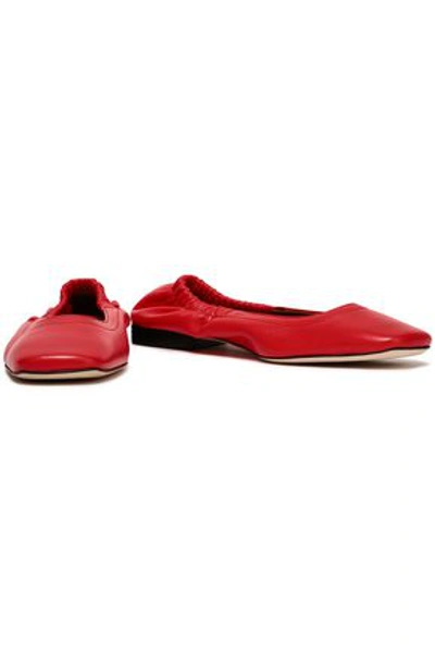 Atp Atelier Neve Leather Ballet Flats In Tomato Red