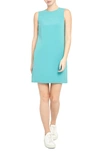 Theory Sleeveless Shift Dress In Teal