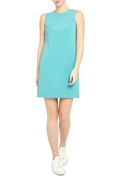 Theory Sleeveless Shift Dress In Teal