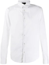 Emporio Armani Slim Fit Seersucker Button-up Shirt In White