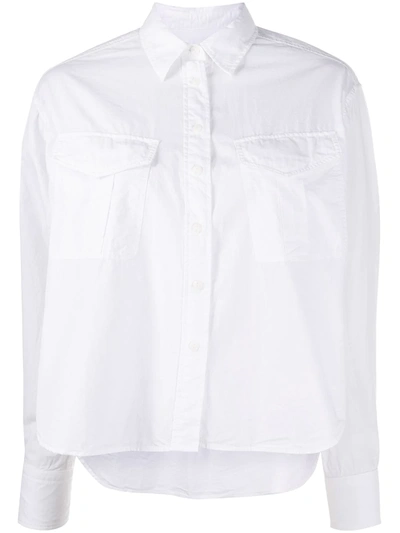 Rag & Bone Florian Cropped Shirt In White