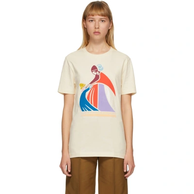 Lanvin Mother And Child-print T-shirt In 02 Ecru