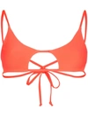 Frankies Bikinis Willa Cut-out Bikini Top In Orange