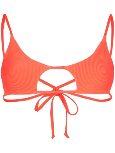 Frankies Bikinis Willa 镂空比基尼上装 In Orange