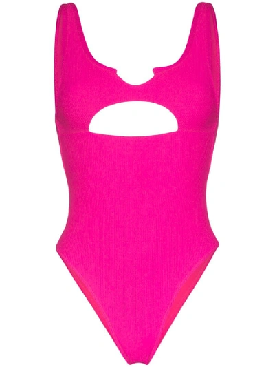 Frankies Bikinis Cody Cut-out Swimsuit In Pink