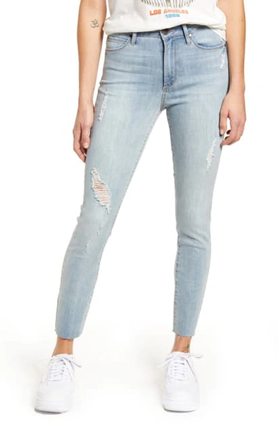 Articles Of Society Heather High Waist Raw Hem Ankle Skinny Jeans In Cane
