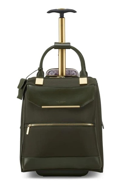 Ted Baker Albany Softside Rolling Travel Bag In Olive