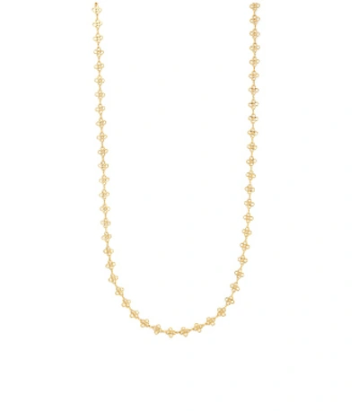 Tory Burch Mini Clover Necklace In Tory Gold