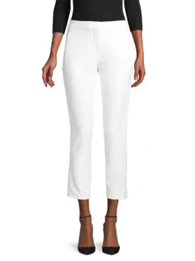 Tibi Anson Stretch Cropped Pants In Ivory