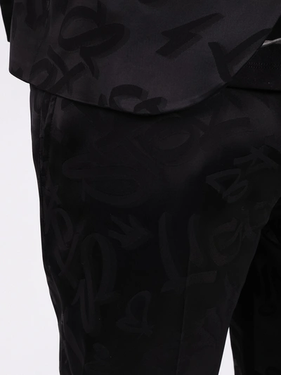 Neil Barrett Woven Design Suit In Black