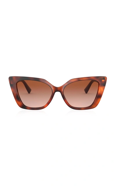 Valentino 56mm Cat Eye Sunglasses In Maroon/gradient Brown