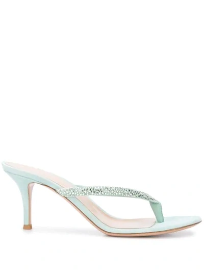 Gianvito Rossi Embellished-strap Sandals In Blue