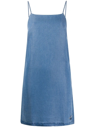Calvin Klein Jeans Est.1978 Mid Wash Denim Dress In Blue