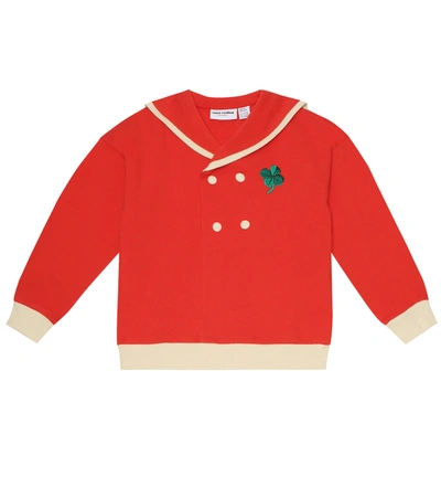 Mini Rodini Kids' Sailor Embroidered Sweatshirt In Red