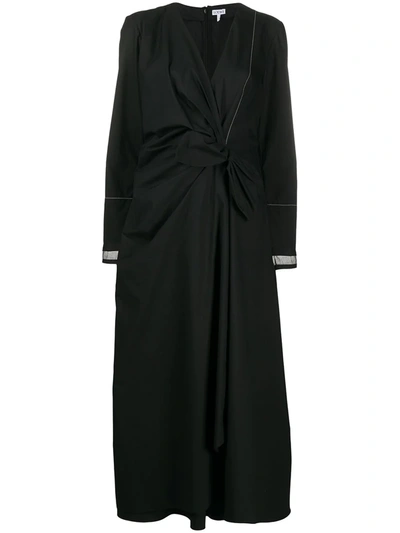 Loewe Black Wrap-effect Cotton Dress