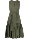 P.a.r.o.s.h Canyon Midi Dress In Green