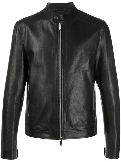 Desa 1972 Fitted Leather Jacket In Black
