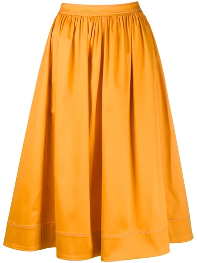 Sies Marjan Eliza Flared Midi Skirt In Yellow