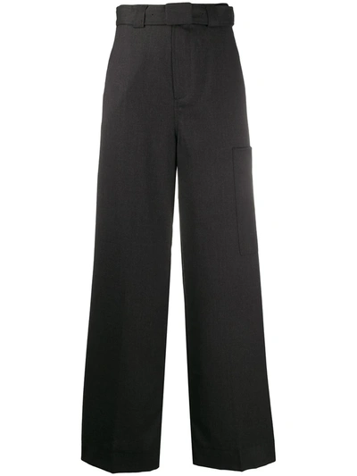 Ganni High-waisted Tailored Trousers In Grey