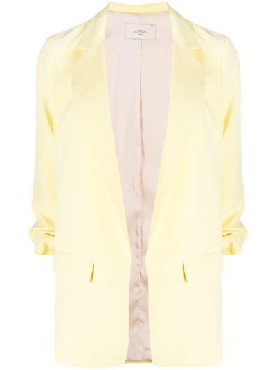Altea Single Breasted Gathered Sleeve Blazer In Yellow