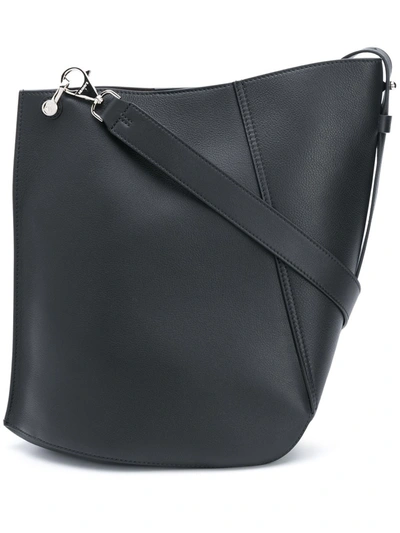 Lanvin Hook Large Leather Bucket Bag In Black