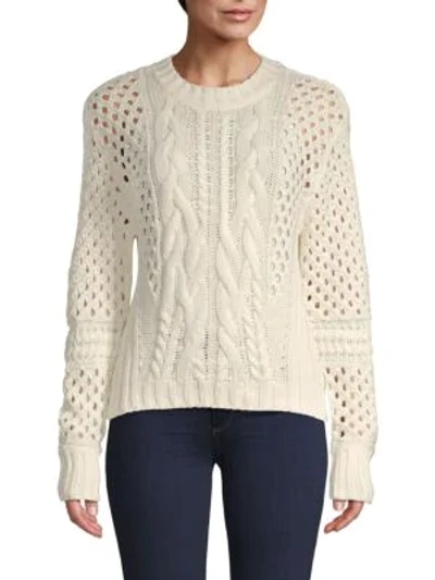 525 America Cable-knit Cotton Sweater In Chalk