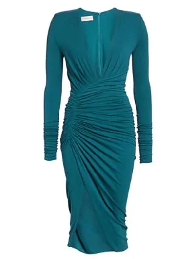 Alexandre Vauthier Women's Stretch Jersey Plunge Cocktail Dress In Cobalt