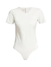 Commando Faux Leather T-shirt Bodysuit In White