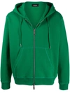 Dsquared2 Icon-print Zipped Hoodie In Green